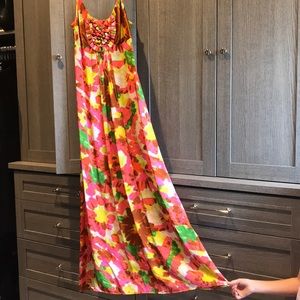 Floral Silk Maxi Dress